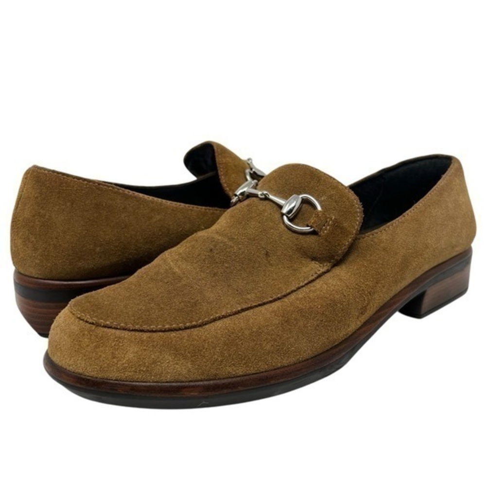 Naot Tan Suede Loafers with Silver Accent